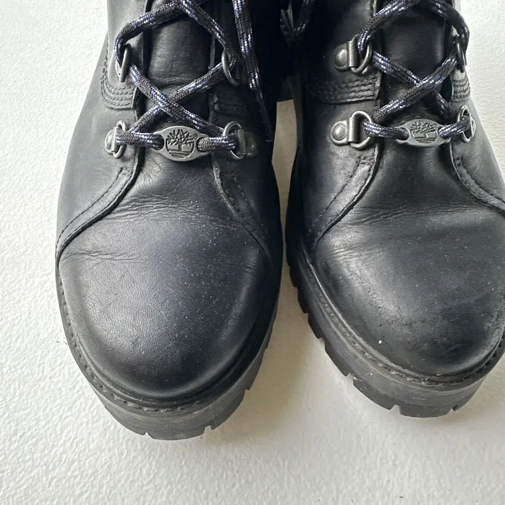 Timberland Courmayeur Valley Boots Women Lace up Boots Shoes A1SA1 Size 8 Black